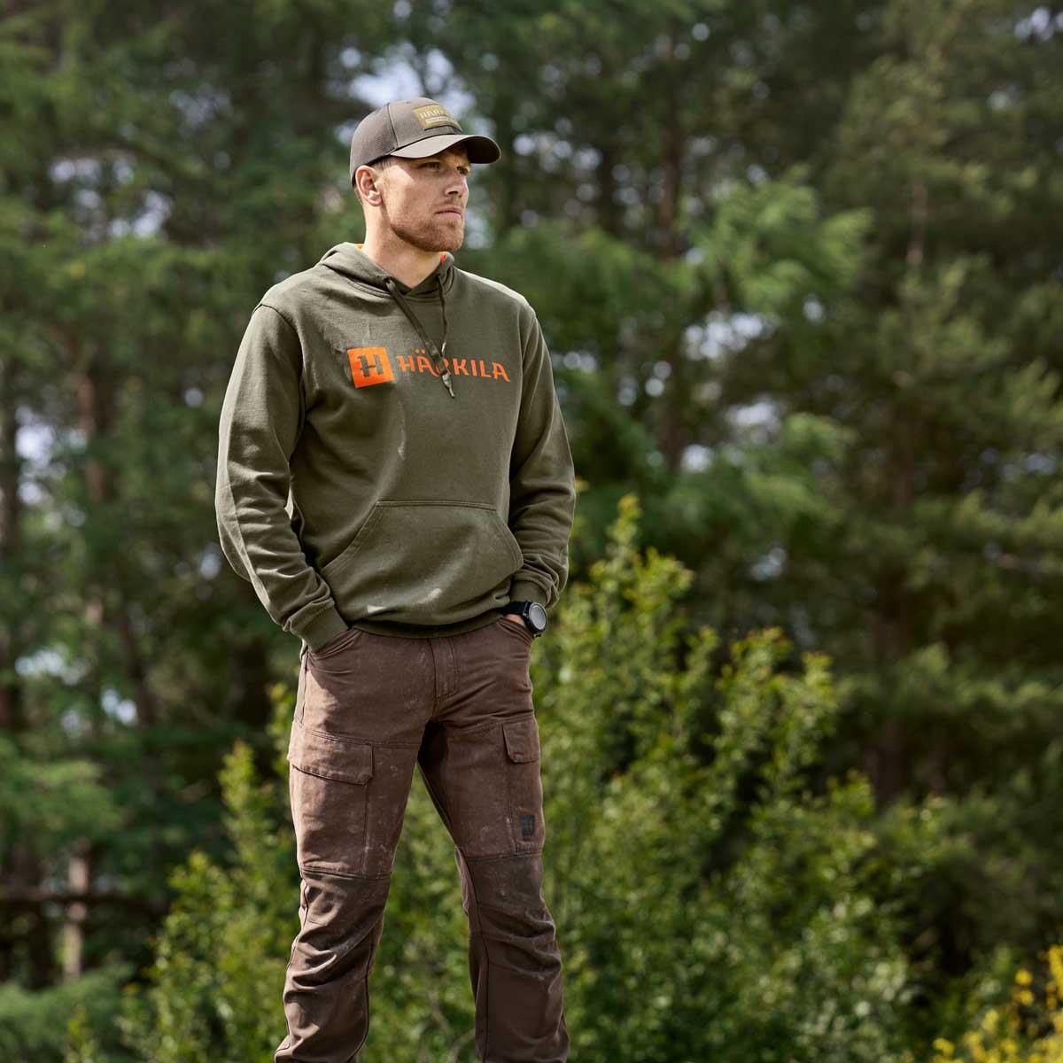 Grape Leaf/Mandarin Orange Harkila Mens Identity Hoodie ls