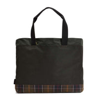 Sage/Classic Barbour Field Wax Tote Bag Back