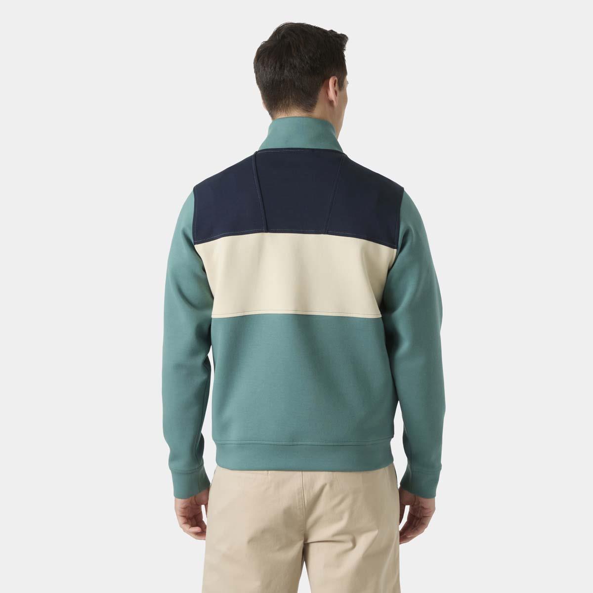 Opal green back Helly Hansen Mens Koster Sweatshirt 1/2 Zip