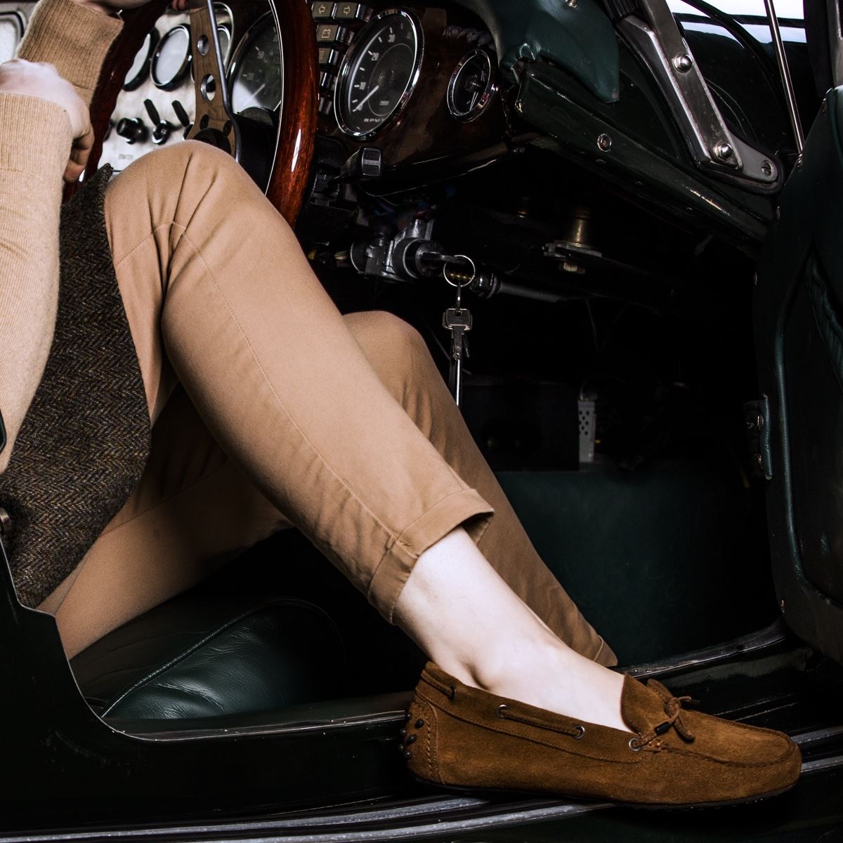 Tan & Navy Fairfax & Favor Womens Henley Loafers Lifestyle