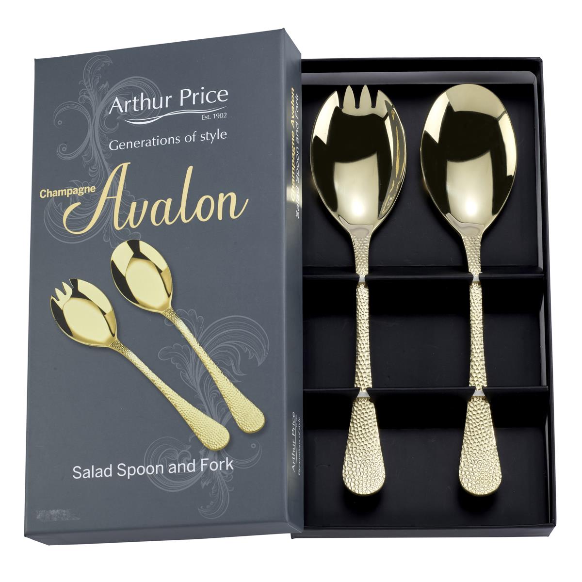 Arthur Price Champagne Avalon Pair of Salad Servers