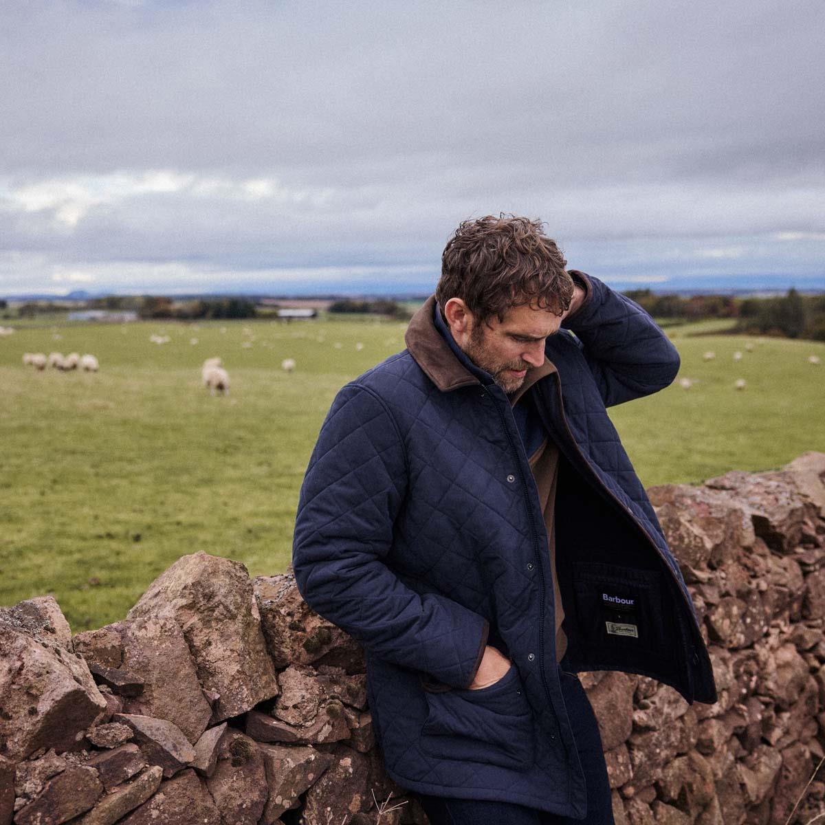 Dark Navy Barbour Mens Thursby Polarquilt Jacket Lifestyle