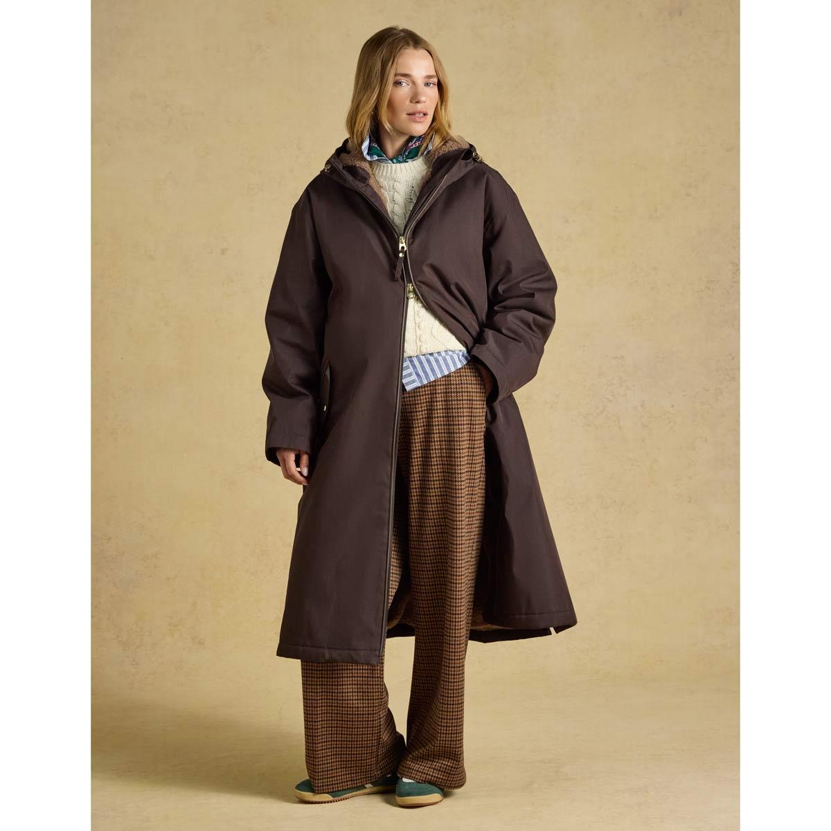 Joules Womens Coverall Oversized Fleece Lined Waterproof Coat