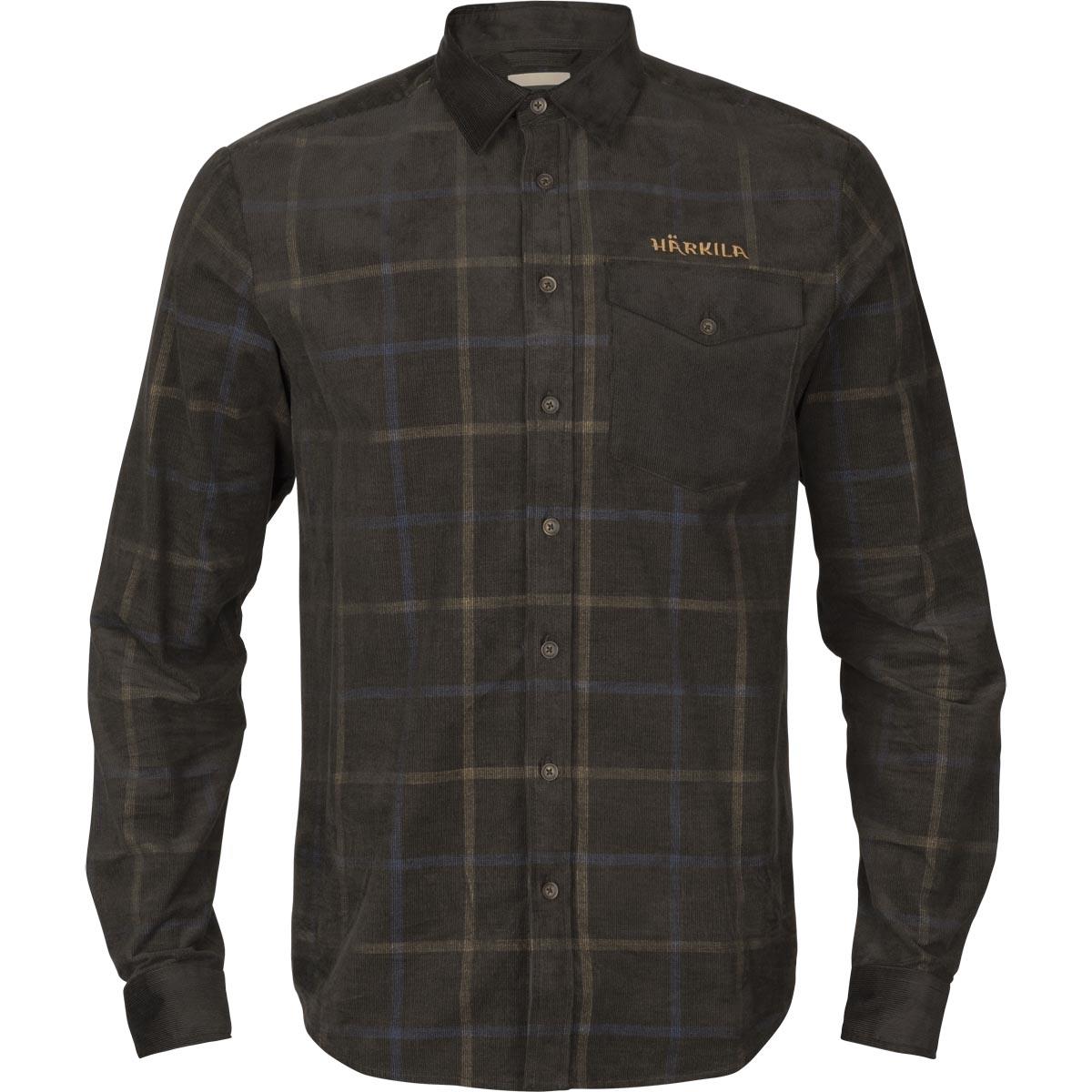 Shadow Brown Harkila Mens Kaldfjord Corduroy Check Shirt