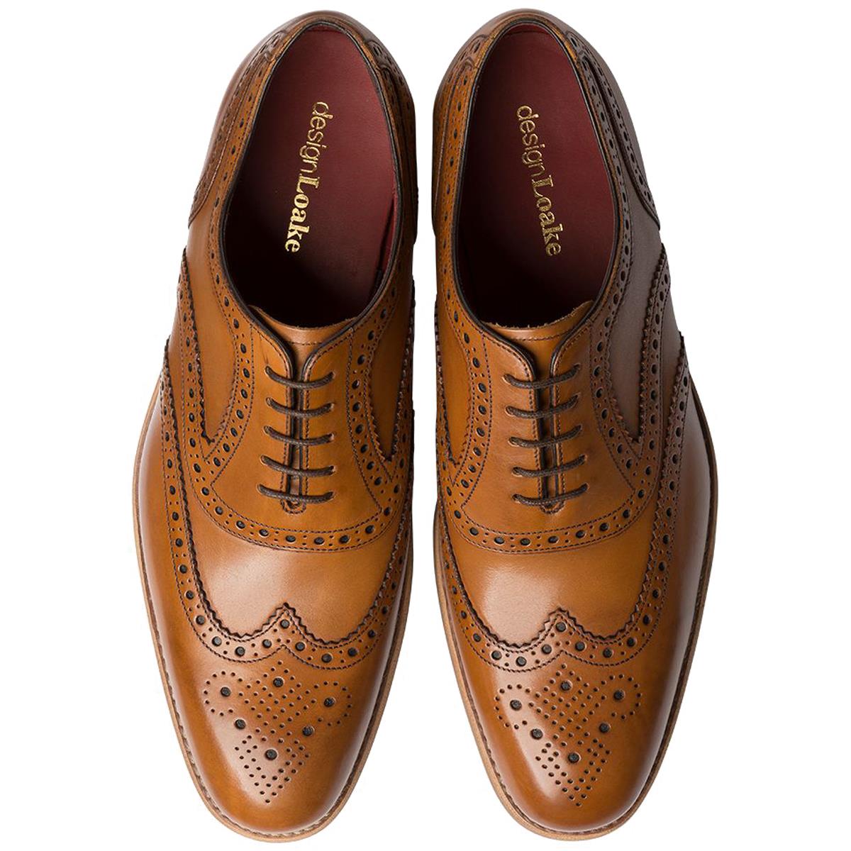 Tan Loake Mens Kerridge Brogue Shoes Top
