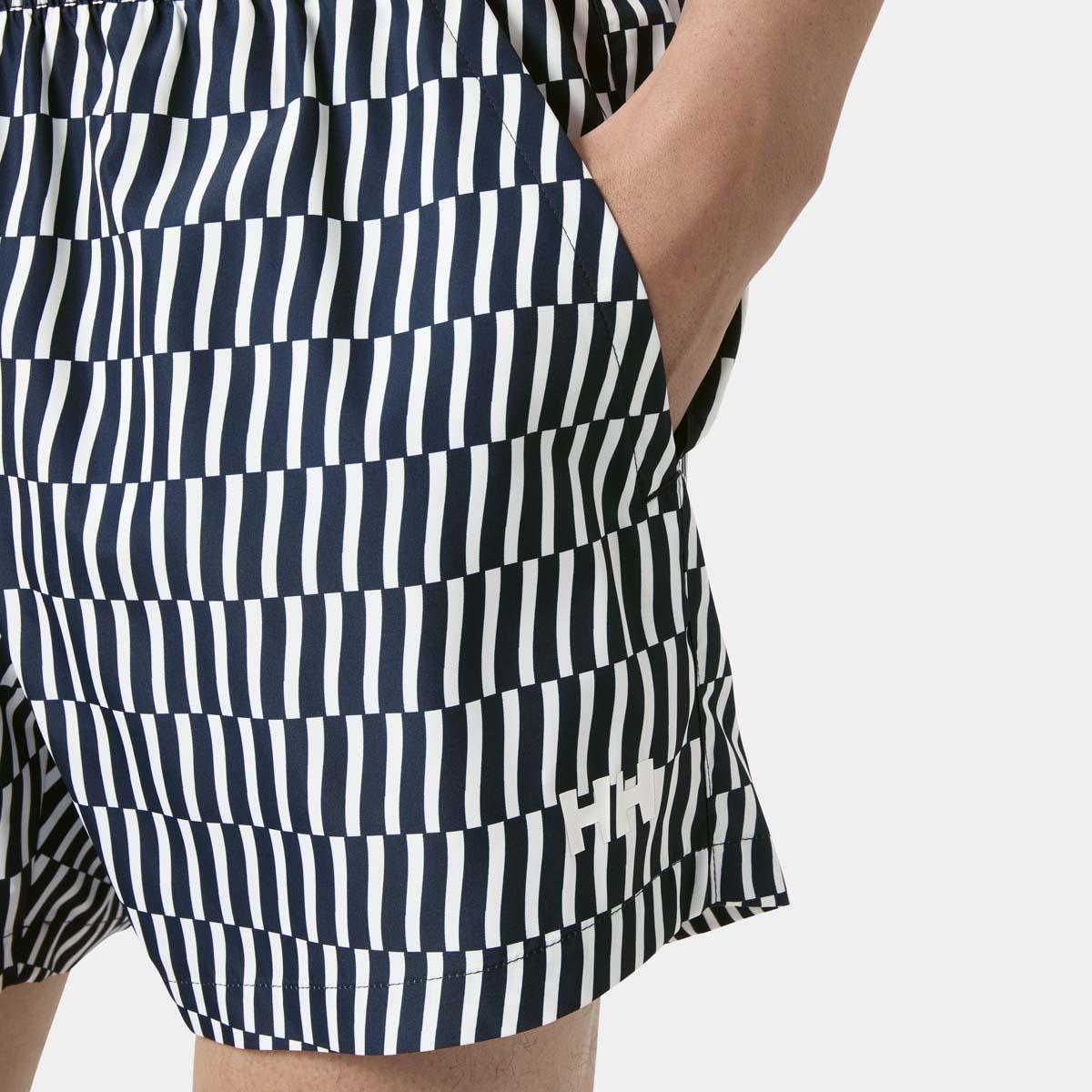 Navy Offset Stripe AOP Helly Hansen Mens Newport Trunks 4.5" pocket