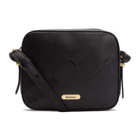 Black/Deboss Tartan Barbour Womens Daphne Deboss Leather Crossbody Bag