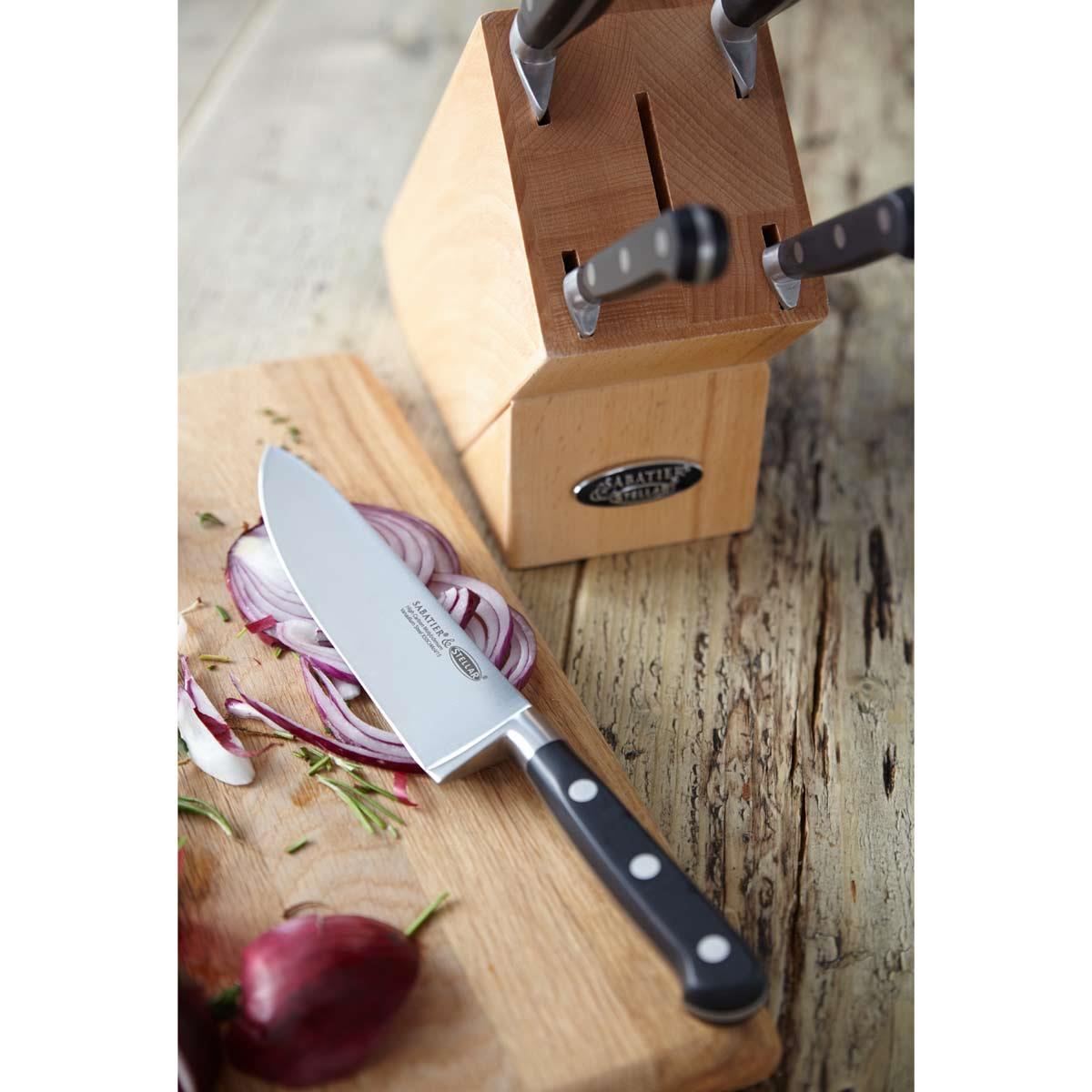 Stellar Sabatier IS 5 Piece Knife Block Set Lifestyle Knife Detail