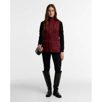 Cranberry Red Barbour Wray Gilet ON MODEL