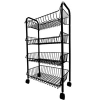 Black Delfinware 4 Tier Mobile Trolley