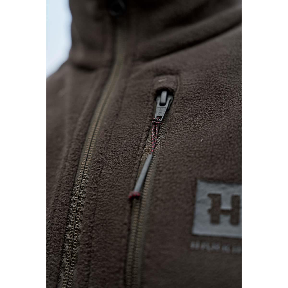 Shadow Brown Harkila Mens Aspire Fleece Waistcoat Detail