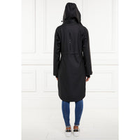 Black Holland Cooper Womens Chartwell Rain Parka On Model Rear