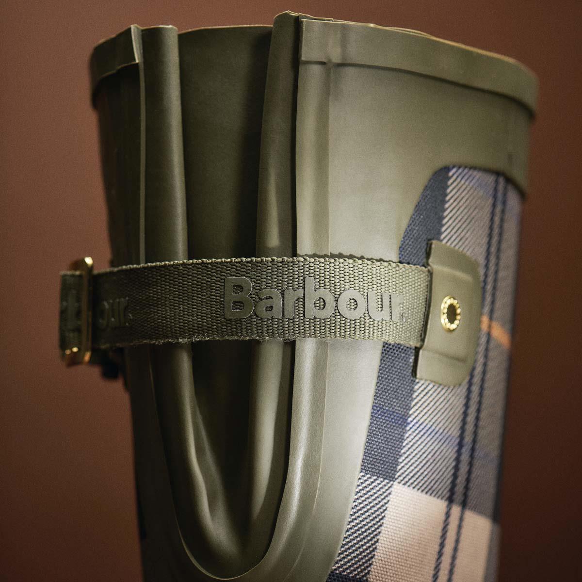 Olive/Ancient Tartan Barbour Womens Dena Tall Welly lifestye2