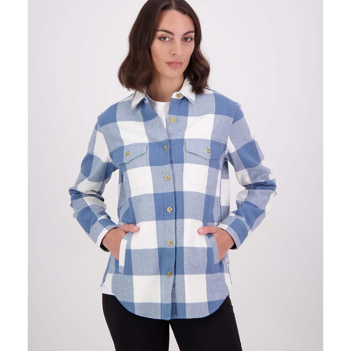 Oceanview/White Swanndri Womens Rapaki Shacket Front