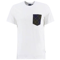 White Barbour Mens Arnside Tartan Pocket T-Shirt