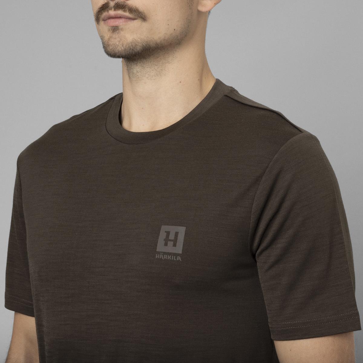 Shadow Brown Harkila Mens Base All Season S/S T-shirt On Model