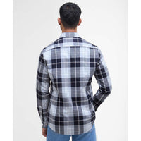 Mineral Blue Barbour Mens Edgar Tailored Checked Shirt BACK
