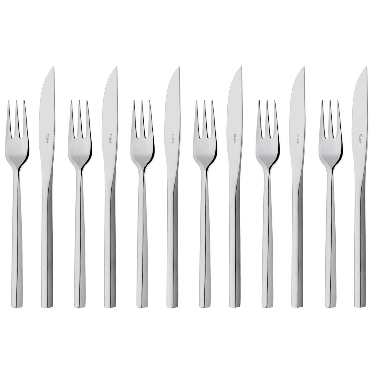 Stellar Rochester Steak Knife and Fork Set 12 Piece