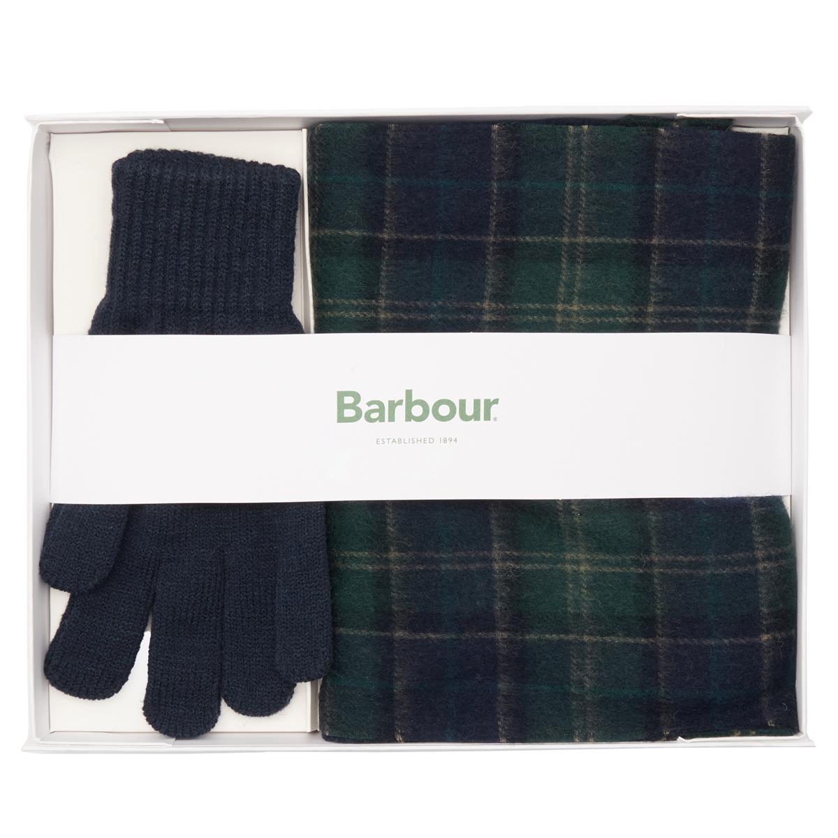 Barbour Mens Tartan Scarf and Glove Gift Set