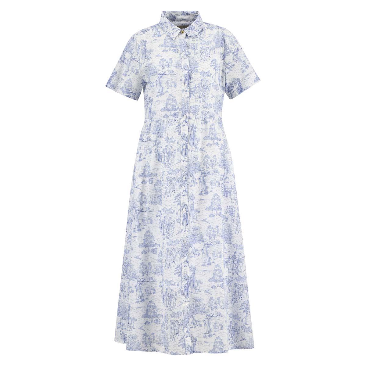 Ink Blue Print Barbour Womens Wisteria Midi Dress