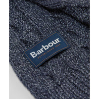 Navy Barbour Mens Jesmond Beanie and Scarf Gift Set
