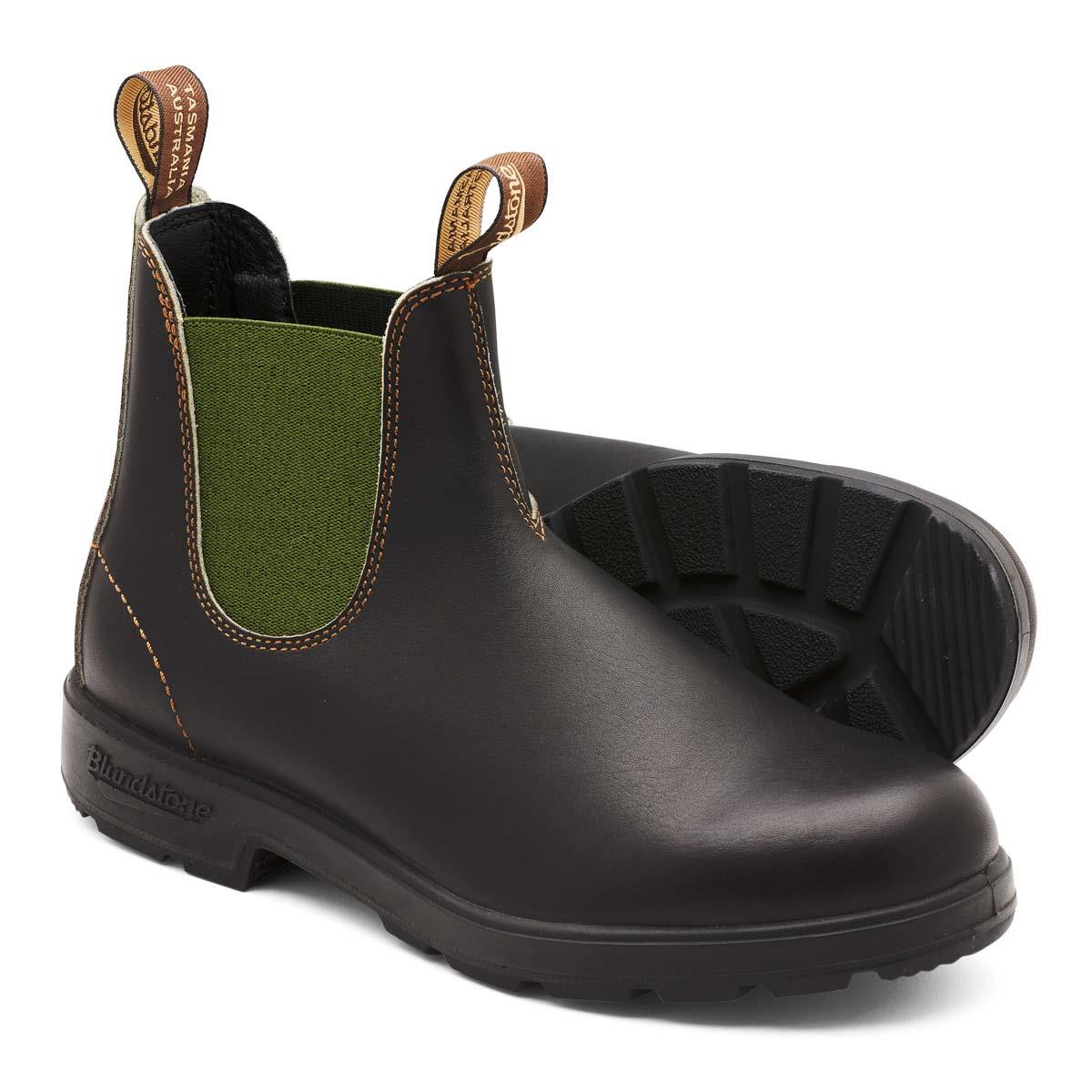 Stout Brown/Olive Blundstone Unisex Originals 519 Chelsea Boot Pair