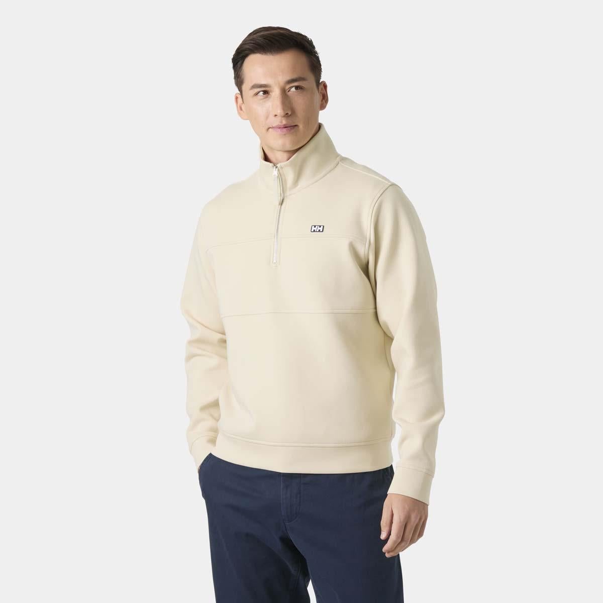 Cream Helly Hansen Mens Koster Sweatshirt 1/2 Zip model