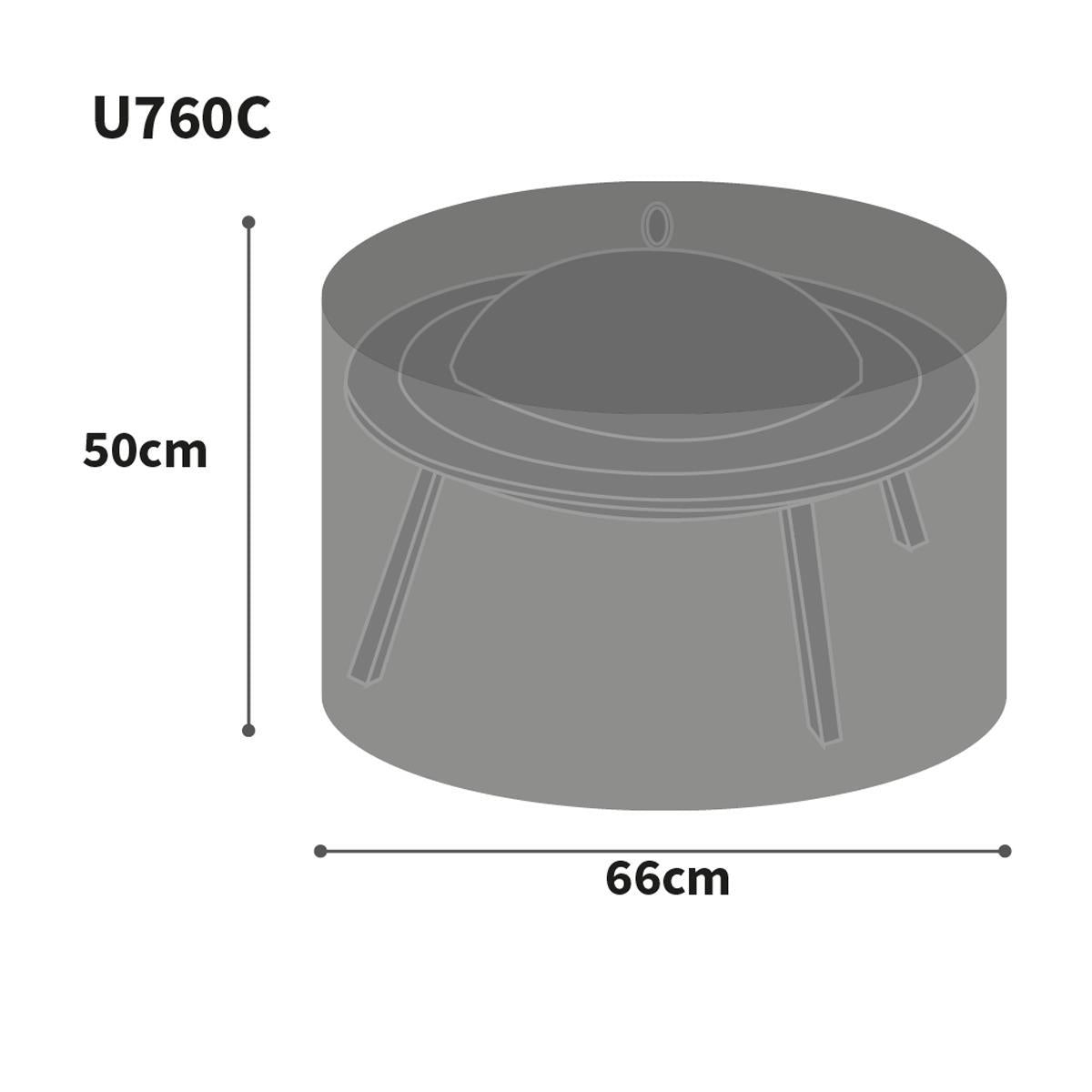 Bosmere Ultimate Protector Round Fire Pit Cover Small Charcoal U760C