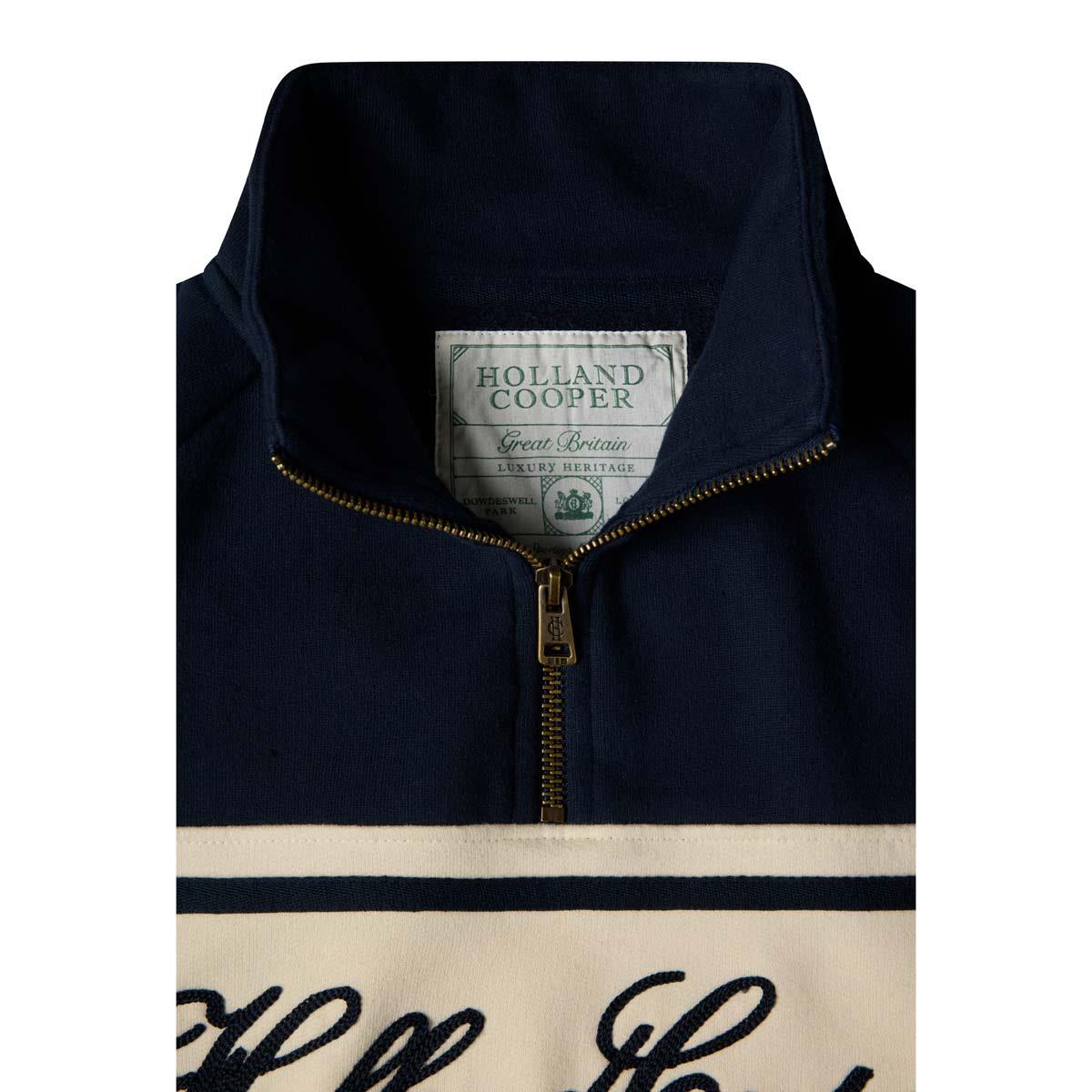 Ink Navy Holland Cooper Womens Signature Quarter Zip Sweat Neckline
