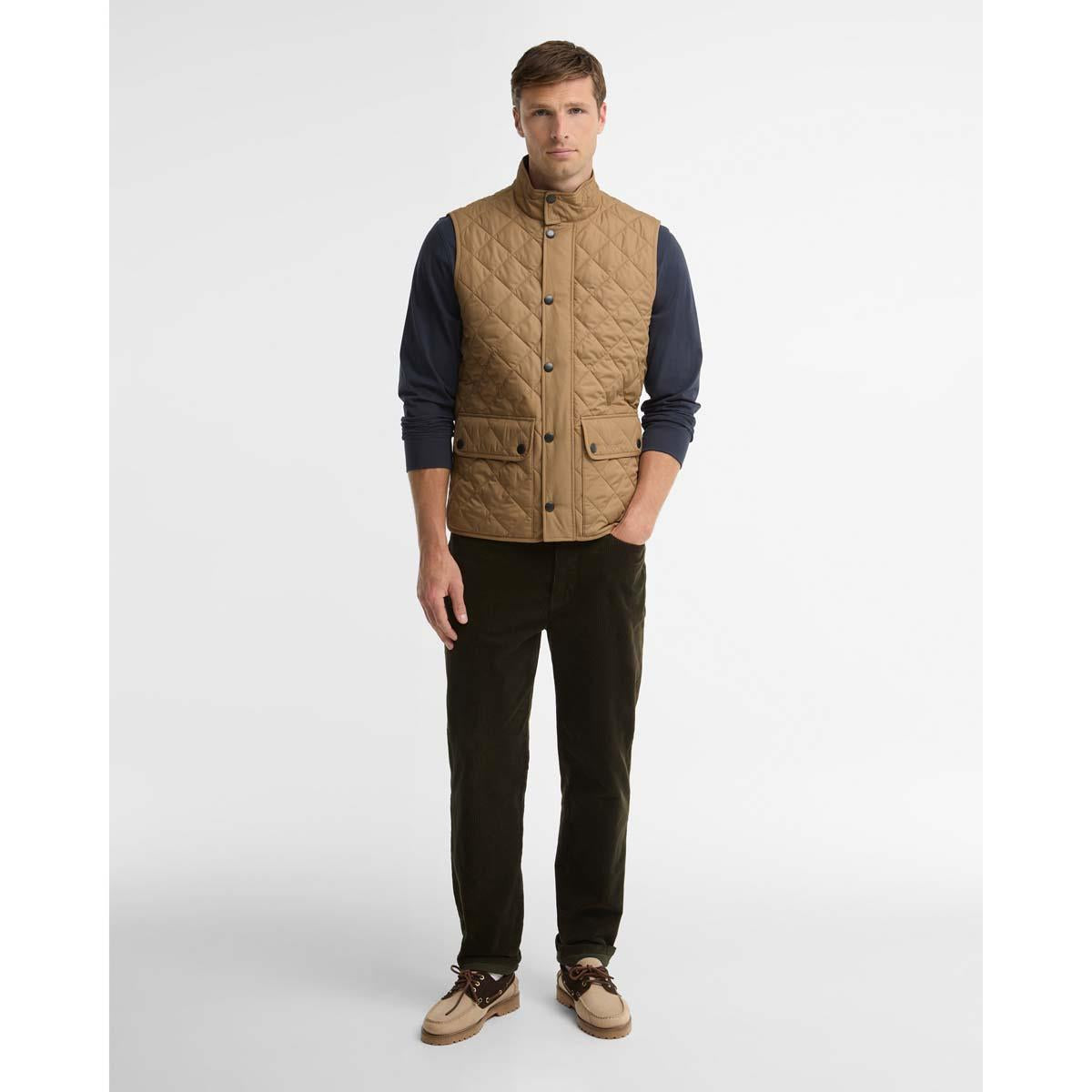 SANDSTONE Barbour Mens New Lowerdale Gilet ON MODEL