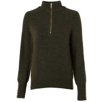 Forest Green Holland Cooper Womens Tori Quarter Zip Knitted Jumper