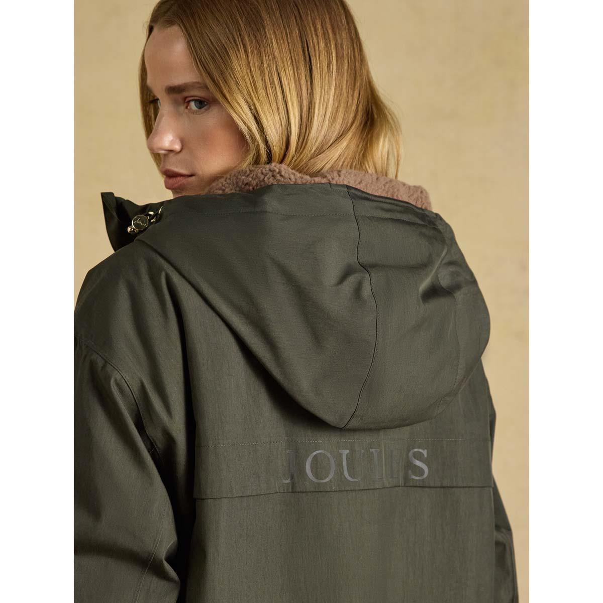 Joules Womens Coverall Oversized Fleece Lined Waterproof Coat