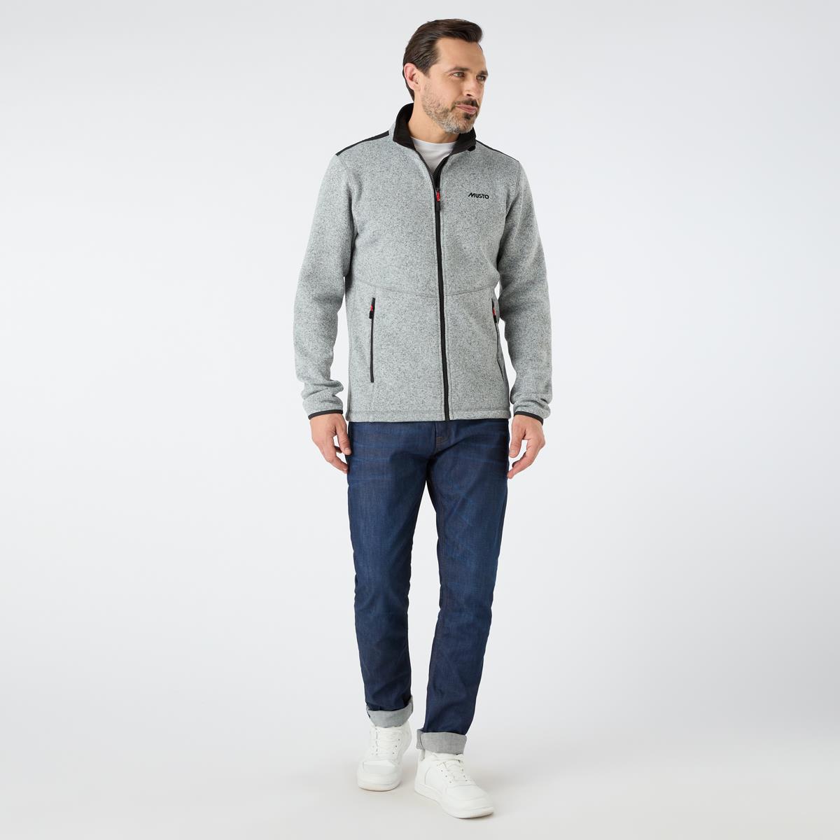 Grey Musto Mens Knitted Fleece