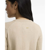 Honey/Birchwood Tartan Barbour Womens Pendle Knitted Cardigan Back Neck