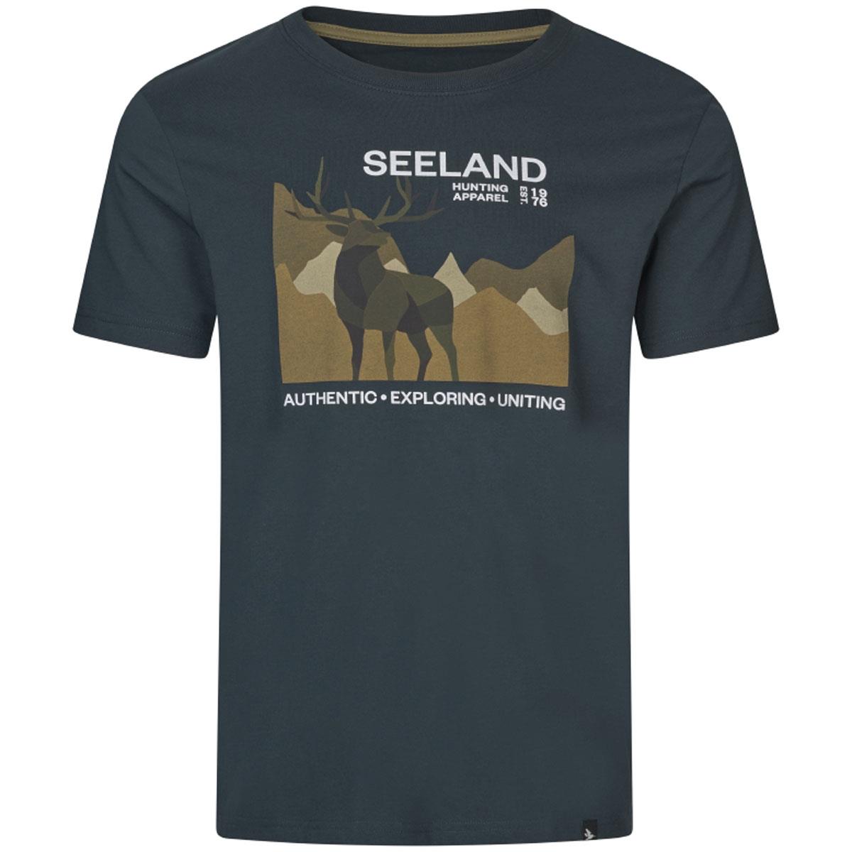 Dark Blue Seeland Mens Fragment T-Shirt