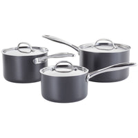 Stellar 3 Piece Non-Stick Hard Anodised Saucepan Set