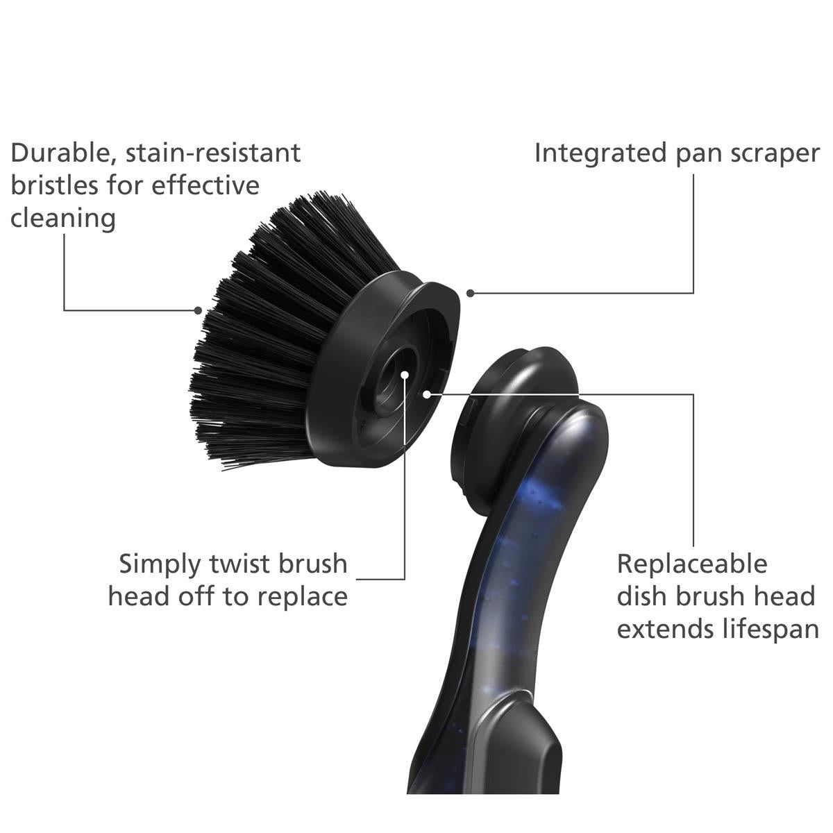 Joseph Joseph Sinktech Soap Dispensing Dish Brush With Replacement Head Product Details