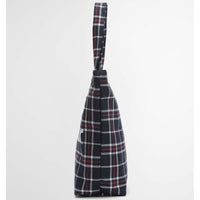 Navy/Red Check Barbour Mini Telfield Tartan Tote side