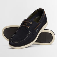 Navy Suede Barbour Rothley Boat Shoe shot