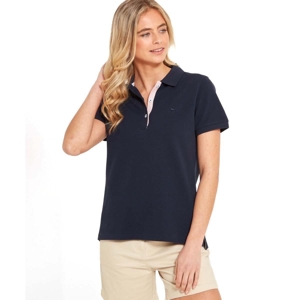 Navy Schoffel Womens St Ives Polo Shirt FRONT