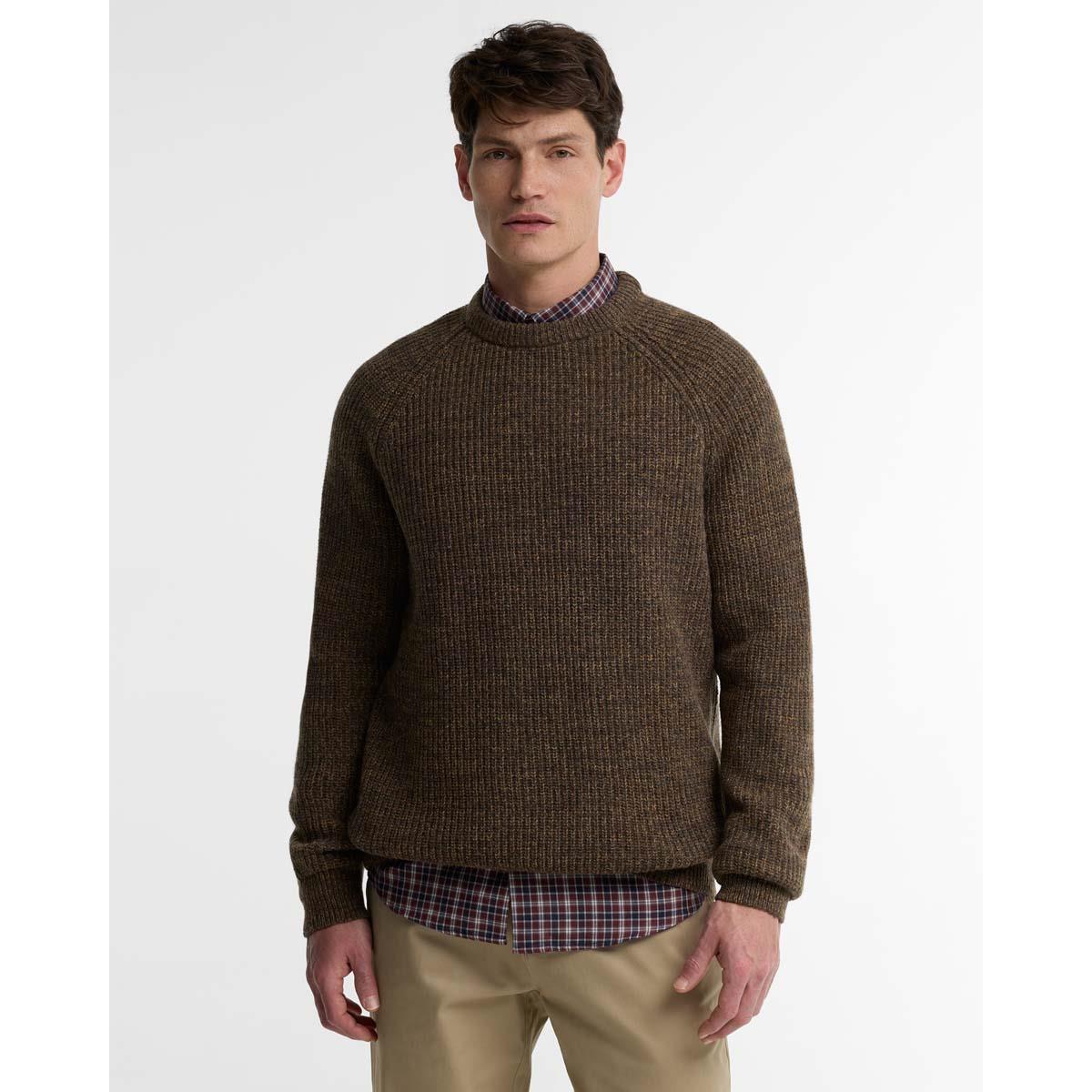 CAMEL Barbour Mens Horseford Crew Jumper FRONT