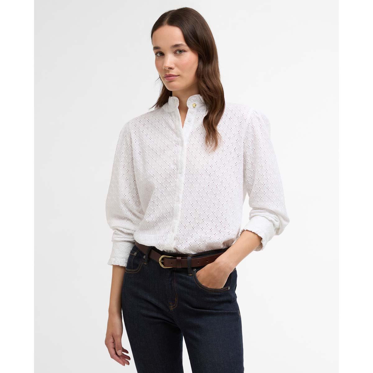 White Barbour Womens Cynthia Shirt Front