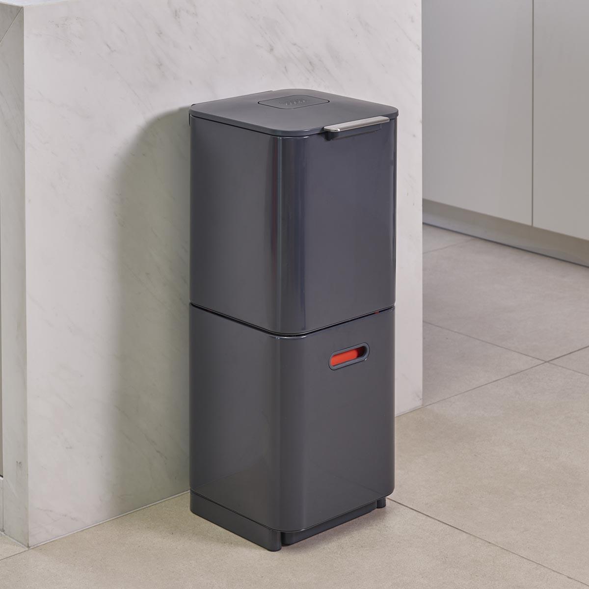 Graphite Joseph Joseph Compact 40L Waste & Recycling Bin kitchen