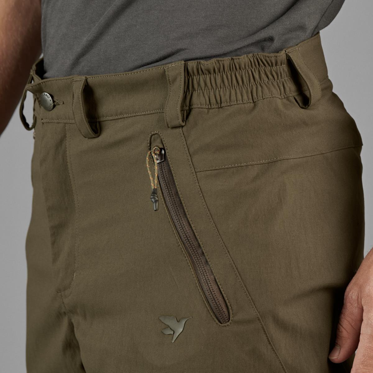 Pine green Seeland Mens Outdoor Stretch Trousers Pocket Detail