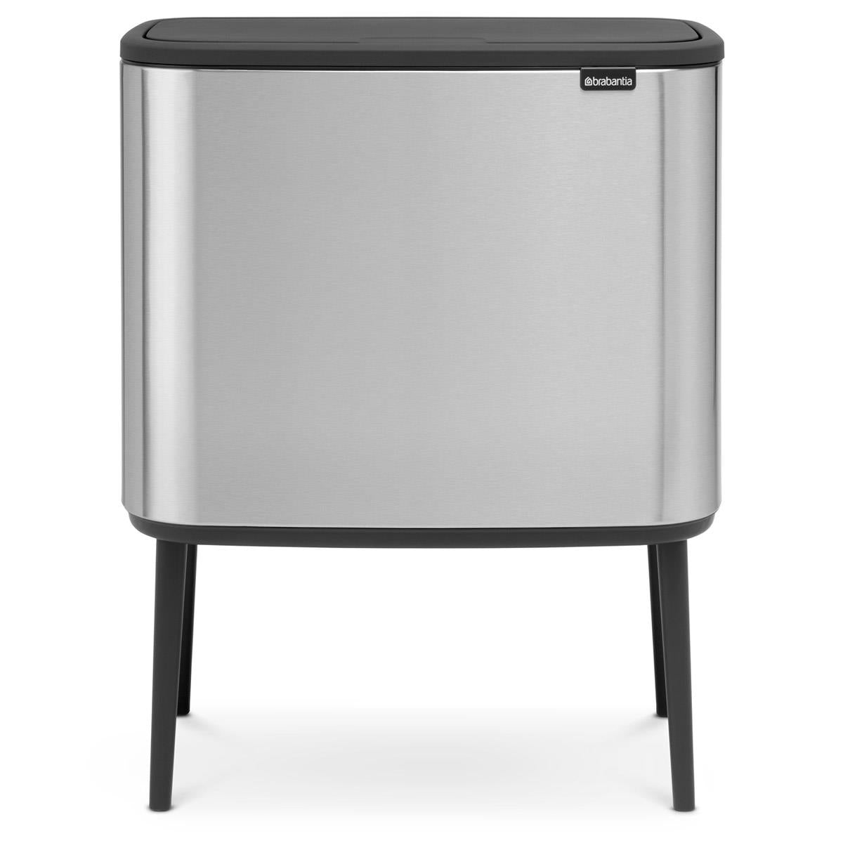 Matt Steel Fingerprint Proof Brabantia Bo Touch Bin 3x11 Litre