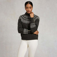 Forest Green Holland Cooper Womens Elodie Roll Neck Knit Jumper On Model