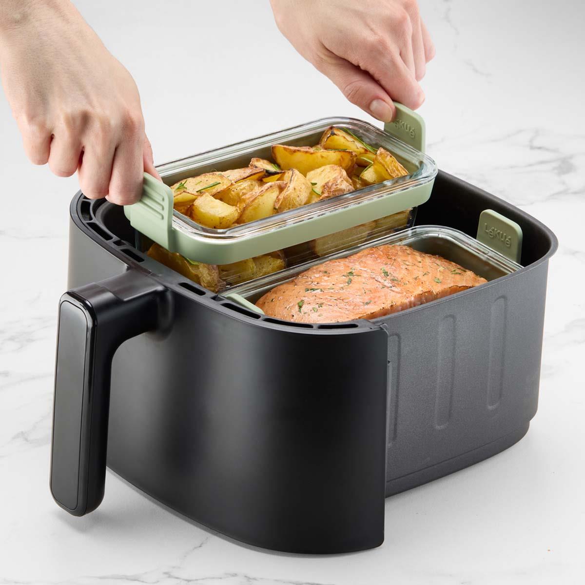 Lekue Air Fryer Dual Glass Dishes Set of 2