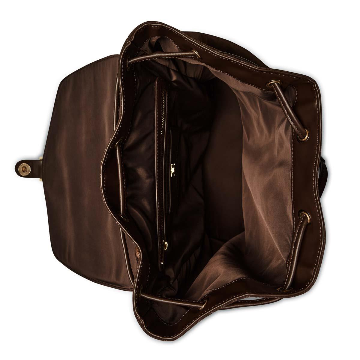 Chocolate Monogram Holland Cooper Womens Regency Backpack Interior