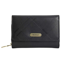 Black/Deboss Tartan Barbour Womens Rosa Deboss Leather French Purse