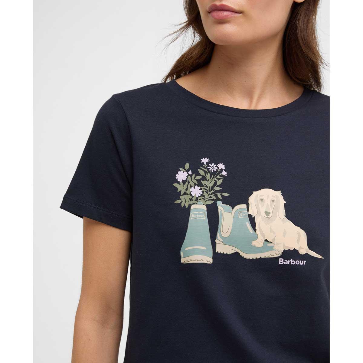 Navy Barbour Womens Brambles T-Shirt logo